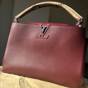 Lim ed. Louis Vuitton Capucine purse w/ python